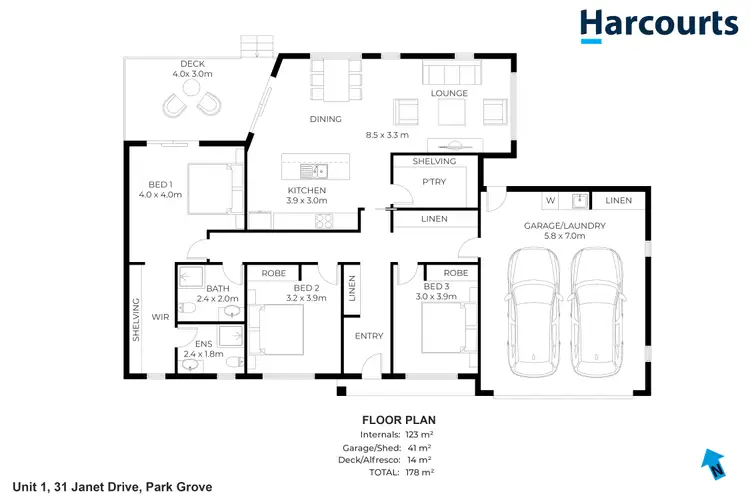 Floorplan of Homely house listing, 1/31 Janet Drive, Park Grove TAS 7320
