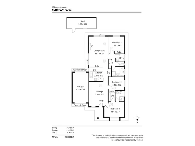 Floorplan of Homely house listing, 16 Oregon Avenue, Andrews Farm SA 5114