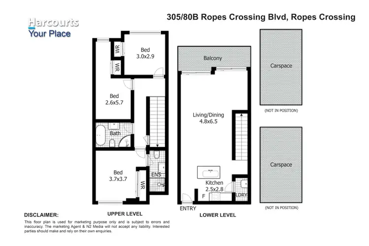 Floorplan of Homely unit listing, 305/80B Ropes Crossing Boulevard, Ropes Crossing NSW 2760