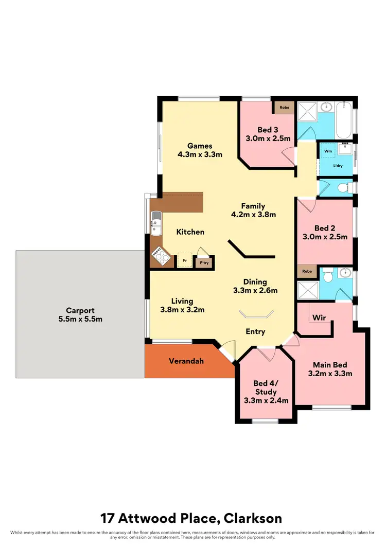 Floorplan of Homely house listing, 17 Attwood Place, Clarkson WA 6030