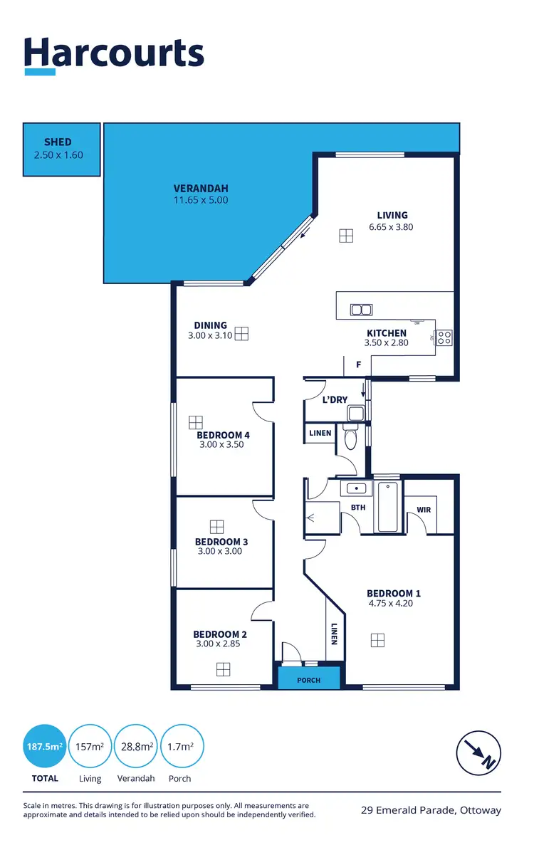 Floorplan of Homely house listing, 29 Emerald Parade, Ottoway SA 5013