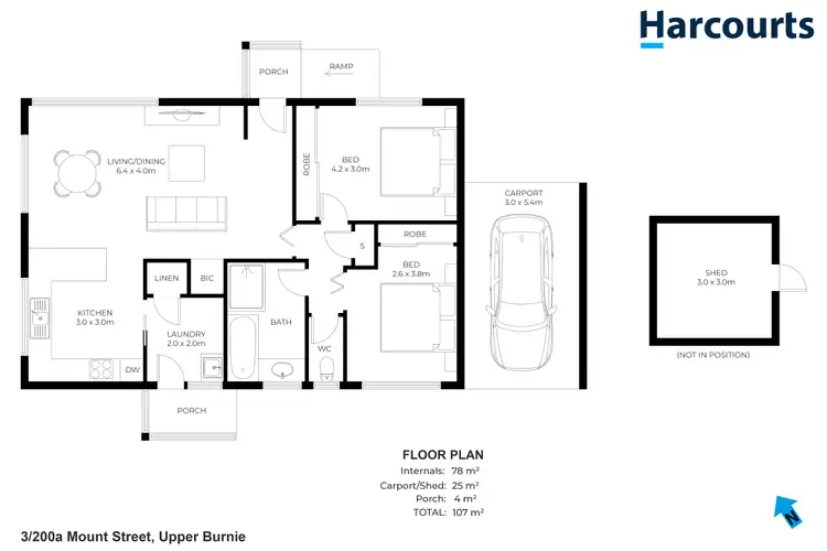 Floorplan of Homely unit listing, 3/200A Mount Street, Upper Burnie TAS 7320