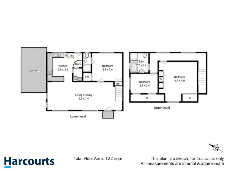 Floorplan of Homely unit listing, 2/4A Boa Vista Road, New Town TAS 7008