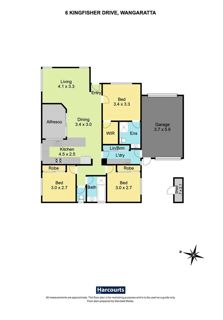 Floorplan of Homely house listing, 6 Kingfisher Drive, Wangaratta VIC 3677