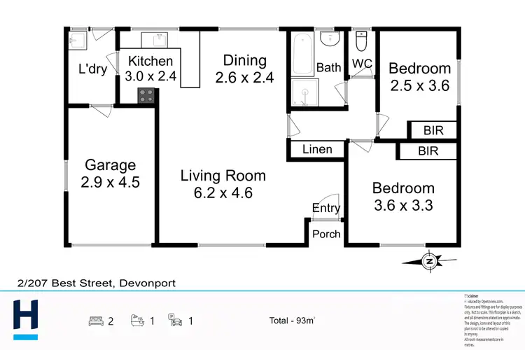 Floorplan of Homely unit listing, 2/207 Best Street, Devonport TAS 7310