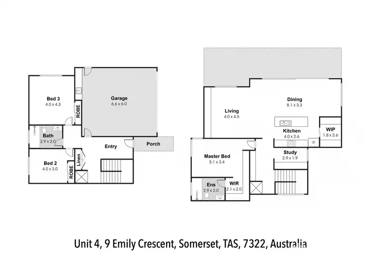 Floorplan of Homely townhouse listing, 4/9 Emily Crescent, Somerset TAS 7322