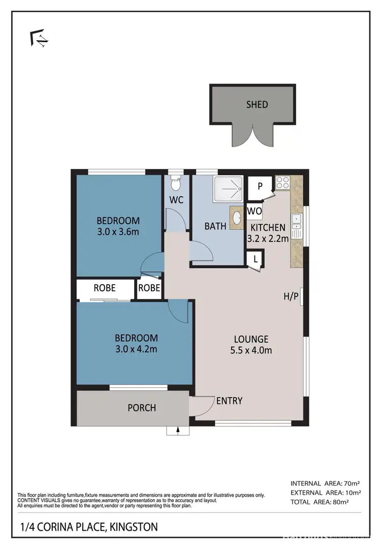 Floorplan of Homely unit listing, 1/4 Corina Place, Kingston TAS 7050