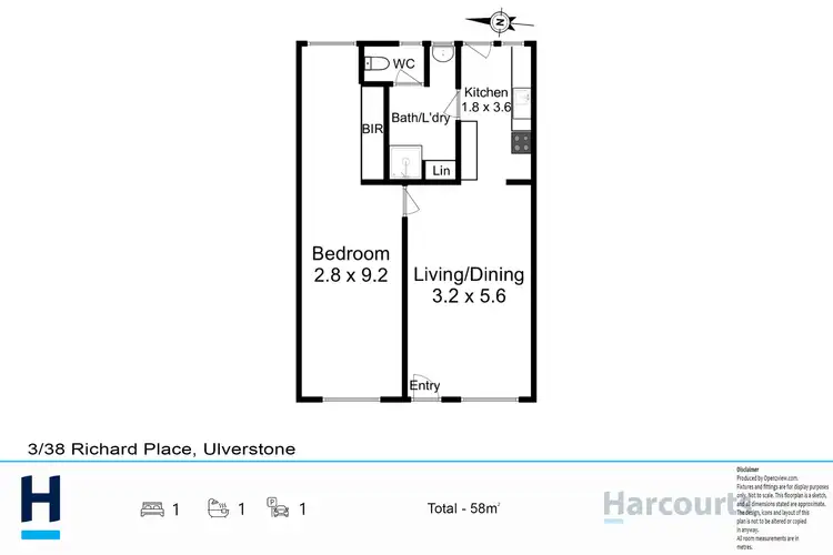 Floorplan of Homely unit listing, 3/38 Richard Place, Ulverstone TAS 7315