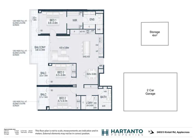 Floorplan of Homely apartment listing, 2403/3 Kintail Road, Applecross WA 6153
