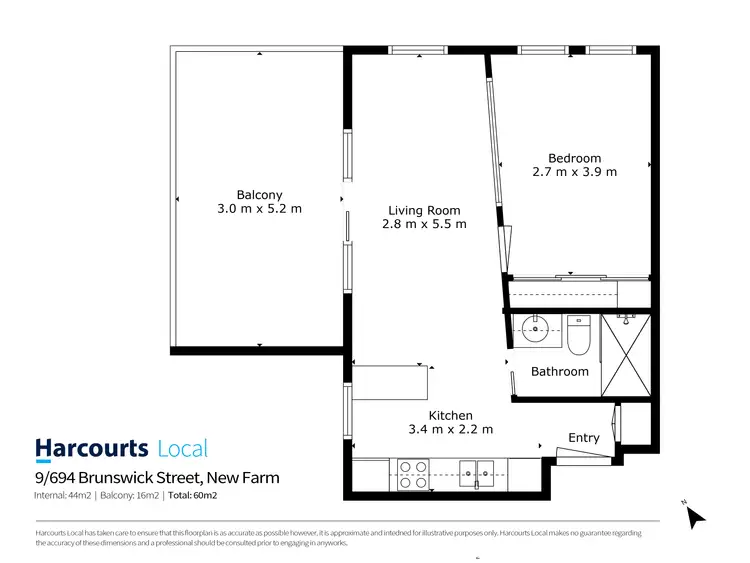 Floorplan of Homely apartment listing, 9/694 Brunswick Street, New Farm QLD 4005