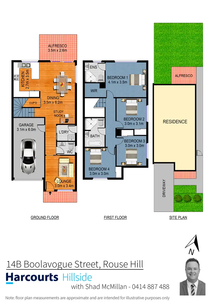 Floorplan of Homely semi-detached listing, 14B Boolavogue Street, Rouse Hill NSW 2155