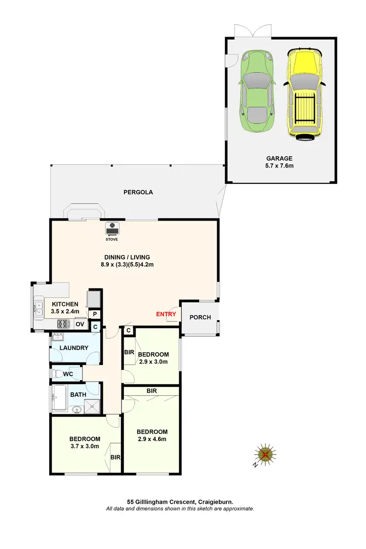 Floorplan of Homely house listing, 55 Gillingham Crescent, Craigieburn VIC 3064