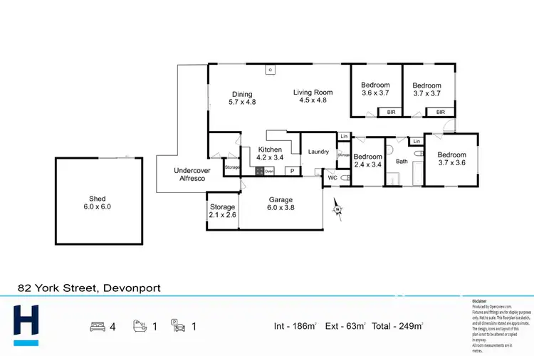 Floorplan of Homely house listing, 82 York Street, Devonport TAS 7310