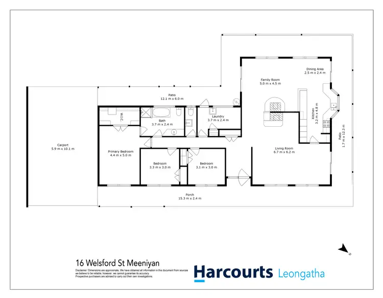 Floorplan of Homely rural property listing, 16 Welsford Street, Meeniyan VIC 3956