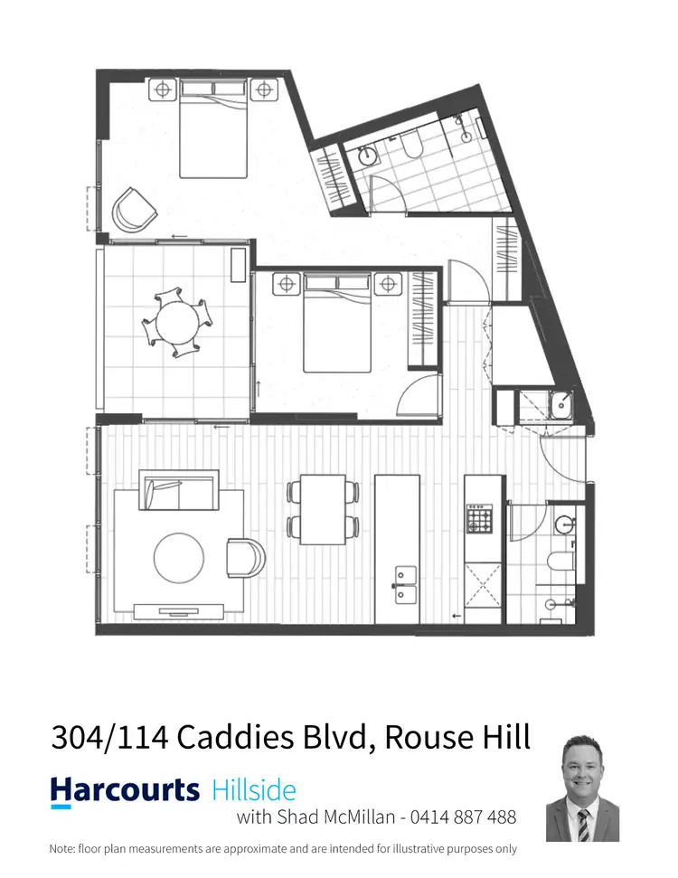 Floorplan of Homely apartment listing, 304/114 Caddies Boulevard, Rouse Hill NSW 2155