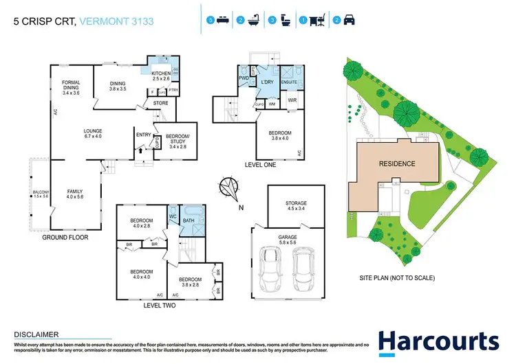 Floorplan of Homely house listing, 5 Crisp Court, Vermont VIC 3133