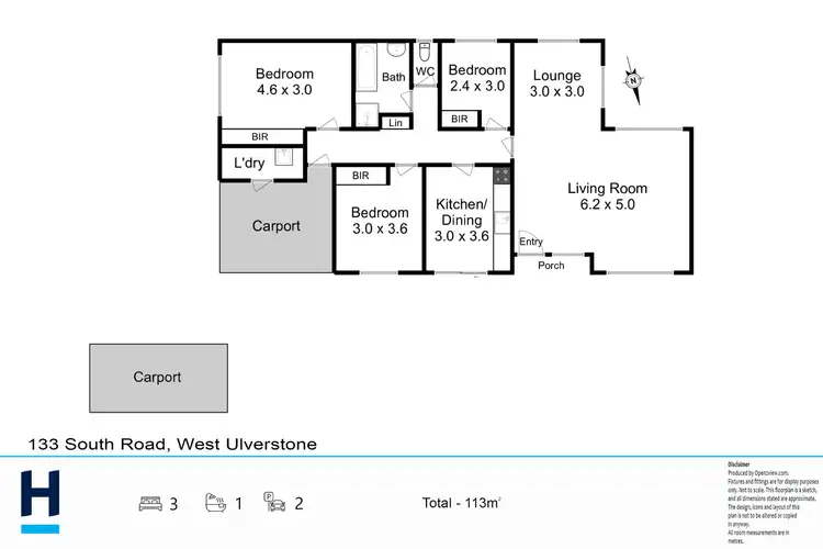 Floorplan of Homely house listing, 133 South Road, West Ulverstone TAS 7315