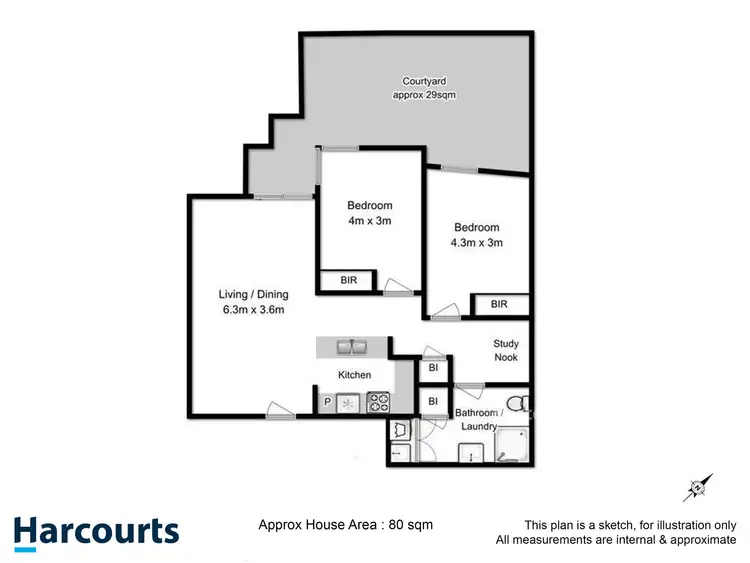 Floorplan of Homely unit listing, 3/166 Bathurst Street, Hobart TAS 7000