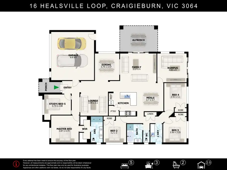Floorplan of Homely house listing, 16 Healesville Loop, Craigieburn VIC 3064