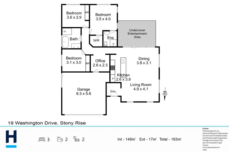 Floorplan of Homely house listing, 19 Washington Drive, Stony Rise TAS 7310