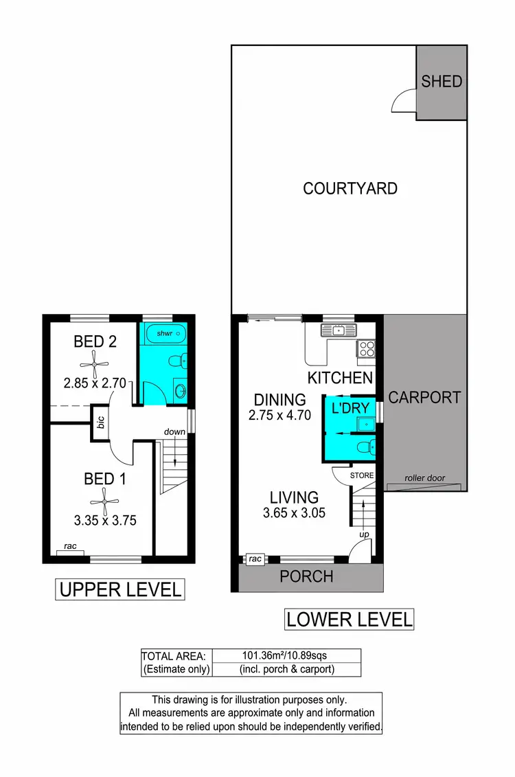 Floorplan of Homely townhouse listing, 2/24 Victoria Street, Glanville SA 5015