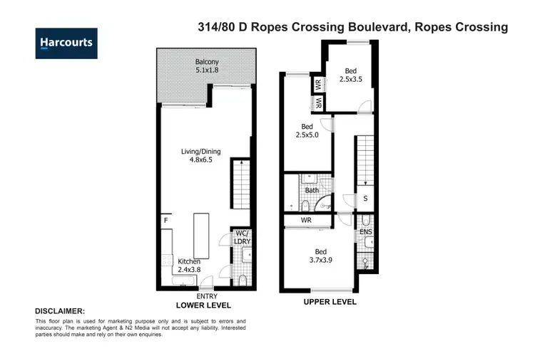 Floorplan of Homely unit listing, 314/80D Ropes Crossing Boulevard, Ropes Crossing NSW 2760