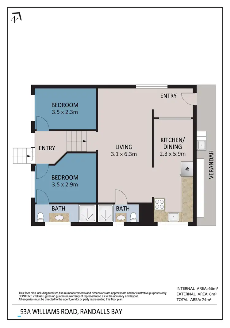 Floorplan of Homely house listing, 53A Williams Road, Randalls Bay TAS 7112