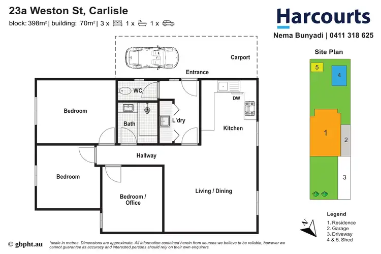 Floorplan of Homely semi-detached listing, 23A Weston Street, Carlisle WA 6101