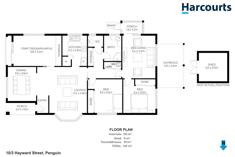 Floorplan of Homely unit listing, 10/3 Hayward Street, Penguin TAS 7316
