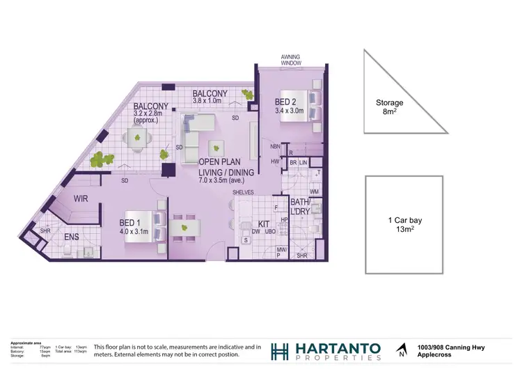Floorplan of Homely apartment listing, 1003/908 Canning Highway, Applecross WA 6153