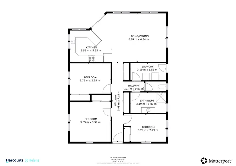 Floorplan of Homely house listing, 1 & 2/49A Quail Street, St Helens TAS 7216
