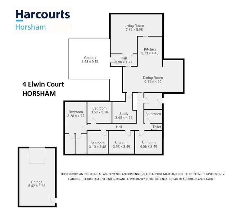 Floorplan of Homely house listing, 4 Elwin Court, Horsham VIC 3400
