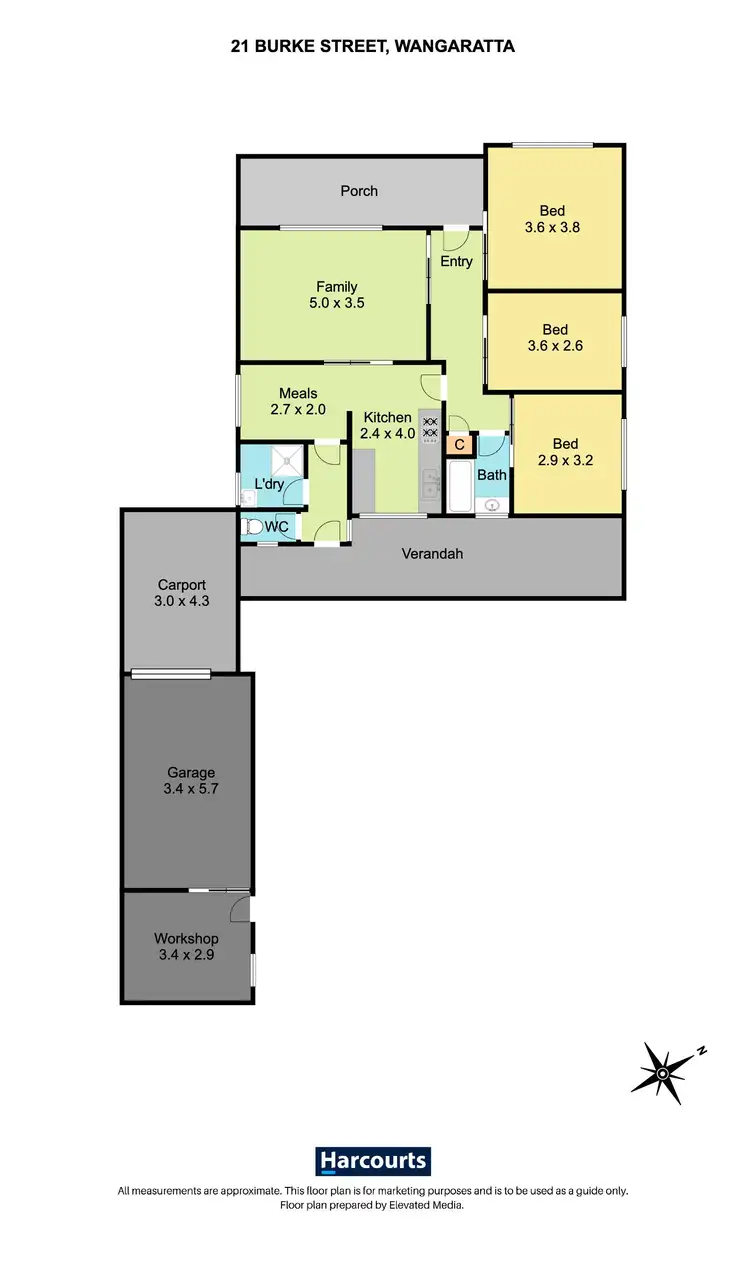Floorplan of Homely house listing, 21 Burke Street, Wangaratta VIC 3677