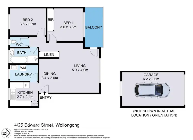 Floorplan of Homely apartment listing, 4/25 Edward Street, Wollongong NSW 2500