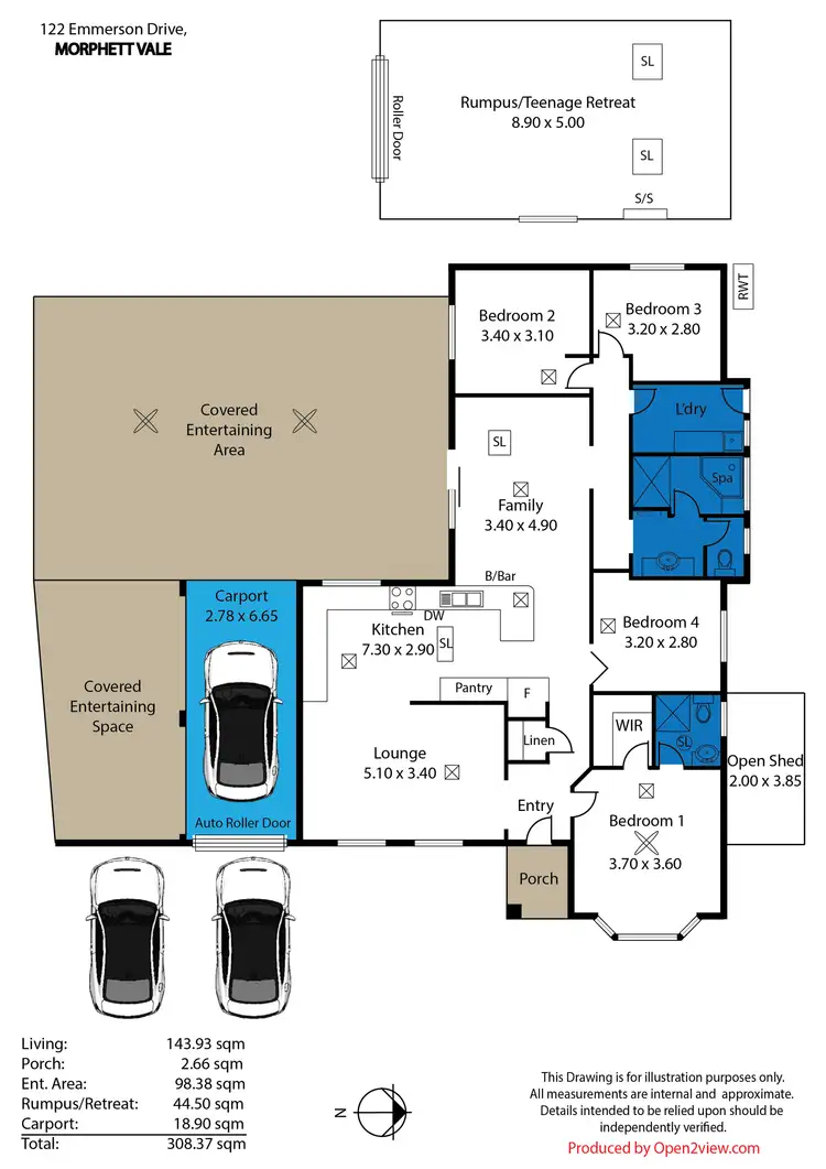 Floorplan of Homely house listing, 122 Emmerson Drive, Morphett Vale SA 5162