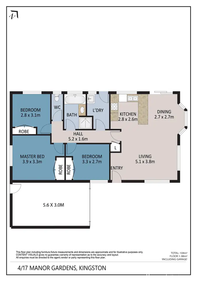 Floorplan of Homely unit listing, 4/17 Manor Gardens, Kingston TAS 7050