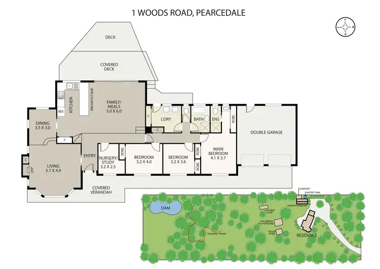 Floorplan of Homely rural property listing, 1 Woods Road, Pearcedale VIC 3912