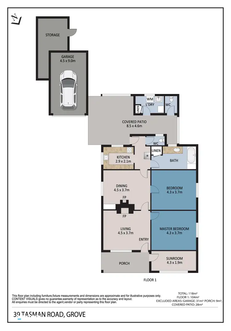 Floorplan of Homely house listing, 39 Tasman Road, Grove TAS 7109