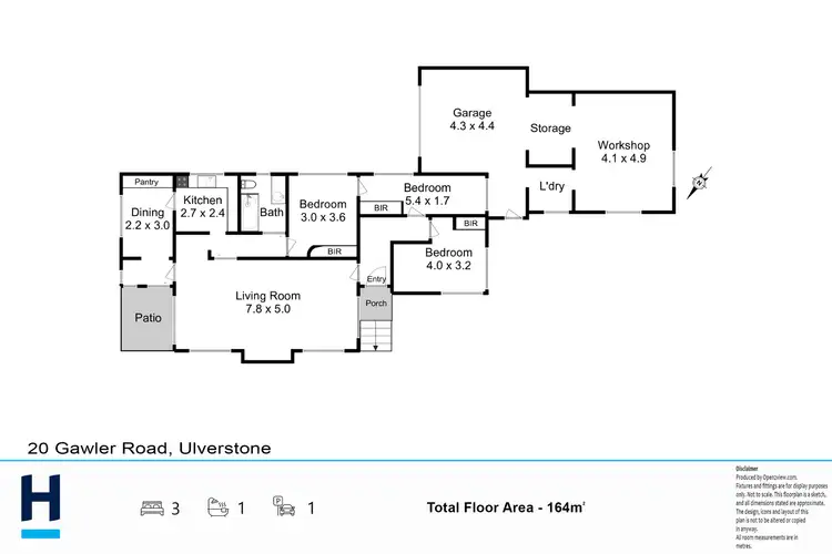 Floorplan of Homely house listing, 20 Gawler Road, Ulverstone TAS 7315