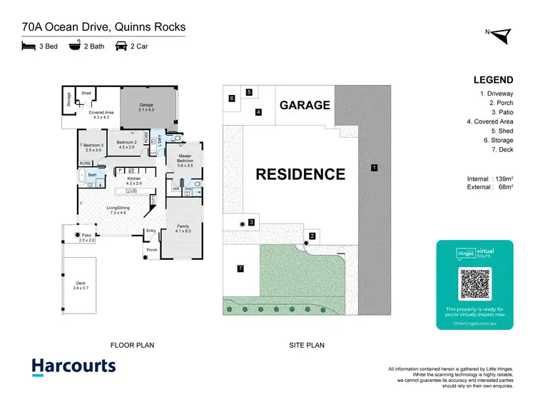 Floorplan of Homely house listing, 70A Ocean Drive, Quinns Rocks WA 6030