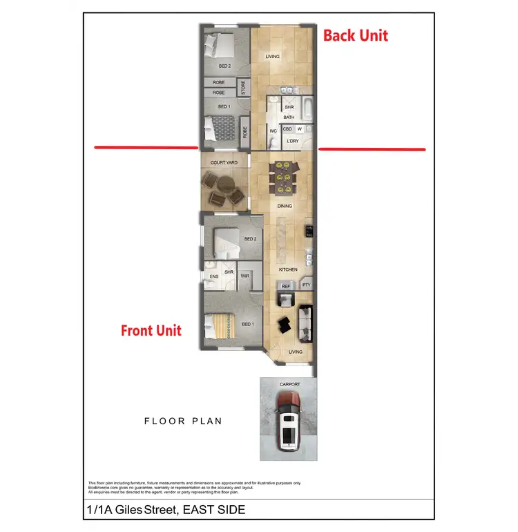Floorplan of Homely unit listing, 1/1A Giles Street, East Side NT 870