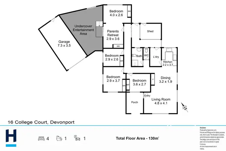 Floorplan of Homely house listing, 16 College Court, Devonport TAS 7310