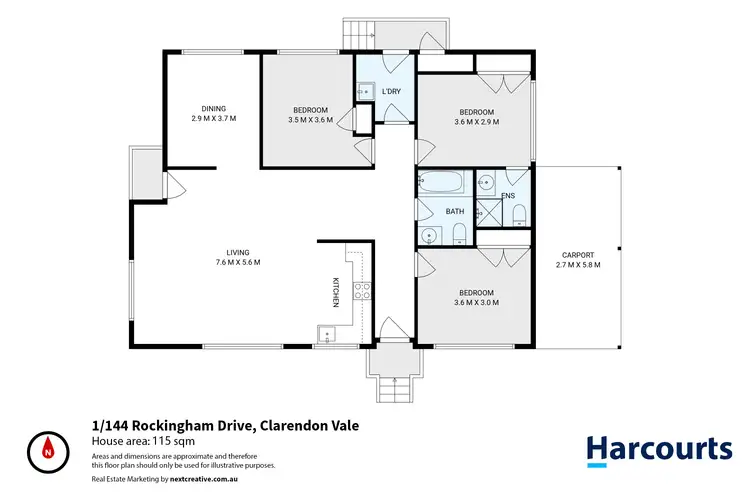 Floorplan of Homely house listing, 1/144 Rockingham Drive, Clarendon Vale TAS 7019