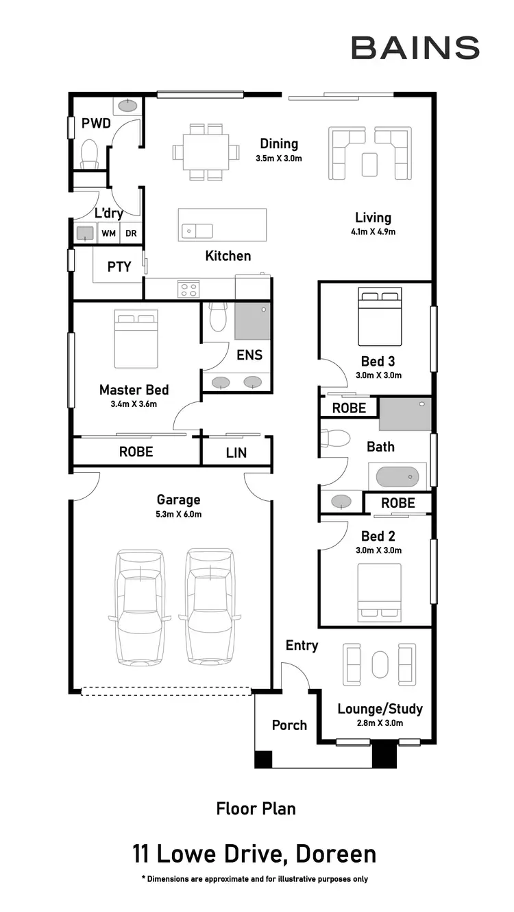Floorplan of Homely house listing, 11 Lowe Drive, Doreen VIC 3754
