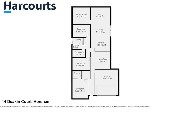 Floorplan of Homely house listing, 14 Deakin Court, Horsham VIC 3400