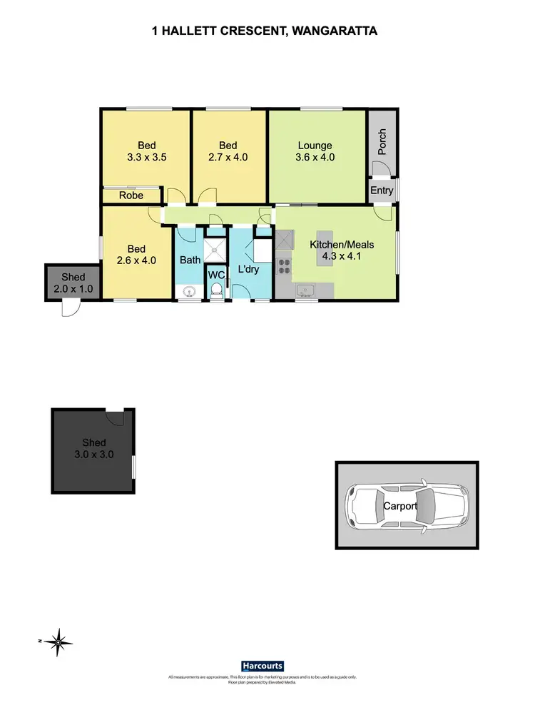 Floorplan of Homely house listing, 1 Hallett Crescent, Wangaratta VIC 3677