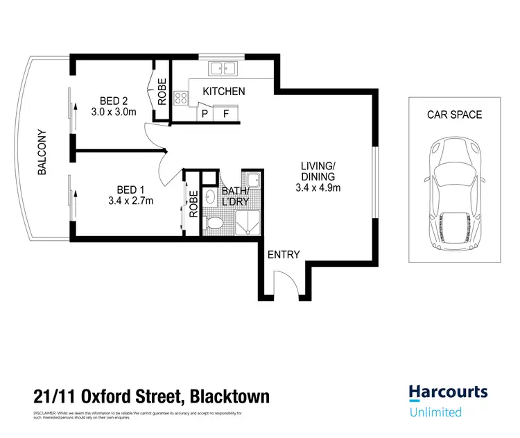 Floorplan of Homely unit listing, 21/11 Oxford Street, Blacktown NSW 2148
