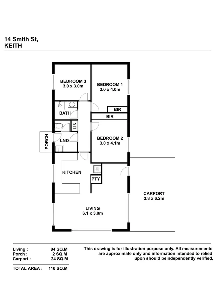 Floorplan of Homely house listing, 14 Smith Street, Keith SA 5267