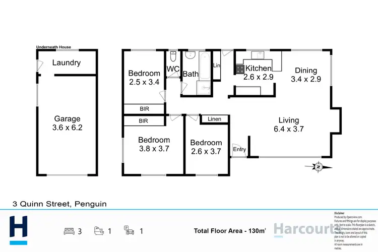 Floorplan of Homely house listing, 3 Quinn Street, Penguin TAS 7316