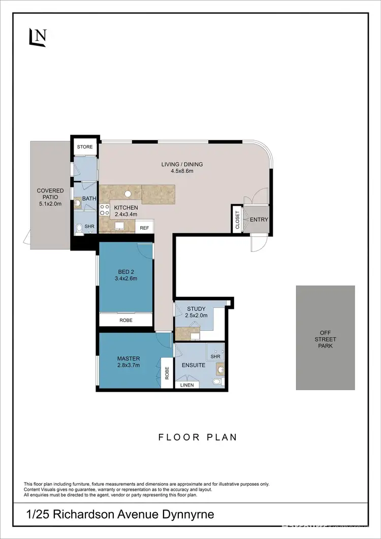 Floorplan of Homely unit listing, 1/25 Richardson Avenue, Dynnyrne TAS 7005